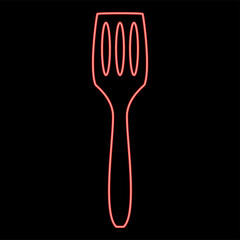 Neon kitchen spatula red color vector illustration flat style image