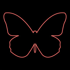 Neon butterfly red color vector illustration flat style image
