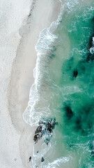 waves crashing on a coastline