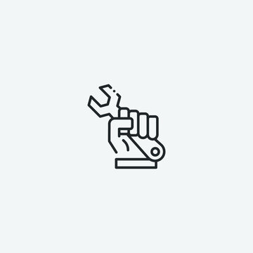 Wrench vector icon illustration sign
