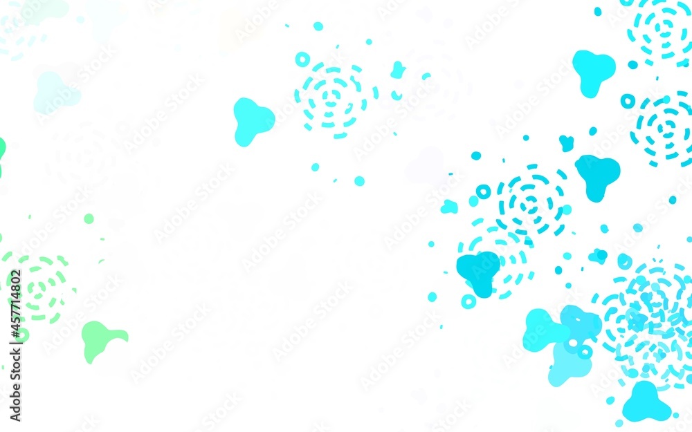 Poster light blue, yellow vector pattern with random forms.