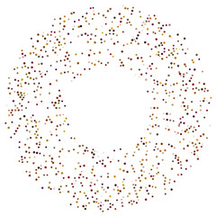 Colorful, colored random circles, dots, speckles and freckles concentric, circular and radial element. Pointillist, pointillism random polychrome halftone circles