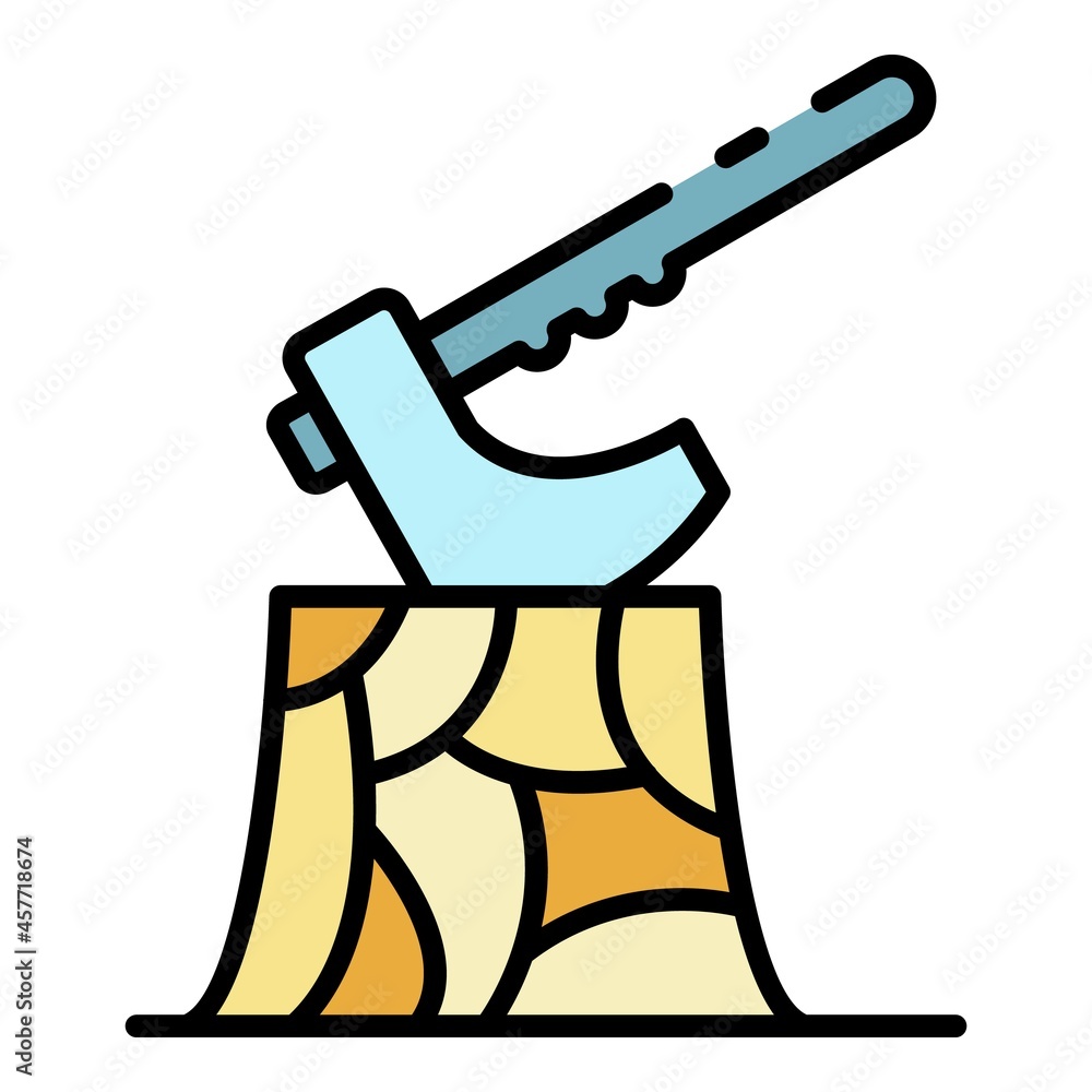 Aufkleber carpenter axe icon. outline carpenter axe vector icon color flat isolated