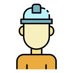 Obraz premium Carpenter man icon. Outline carpenter man vector icon color flat isolated