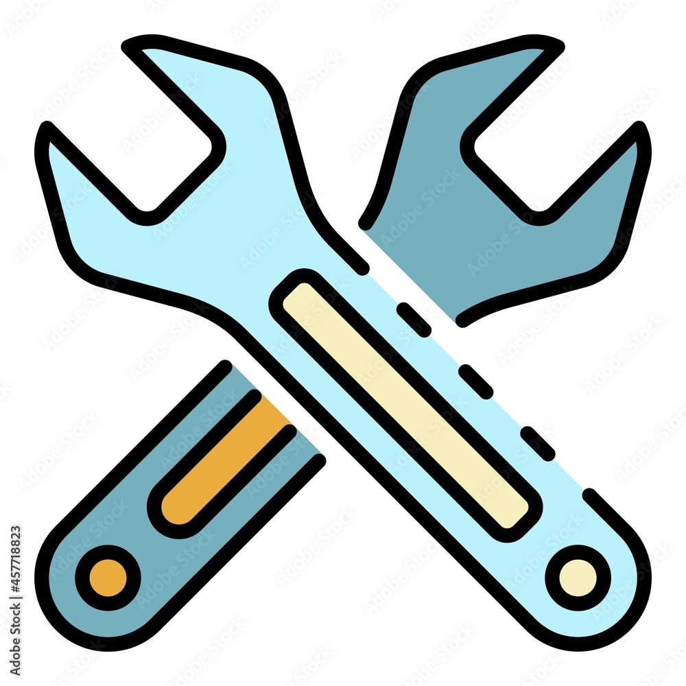 Poster carpenter key icon. outline carpenter key vector icon color flat isolated