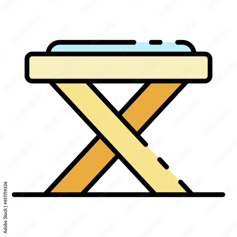 Poster carpenter table icon. outline carpenter table vector icon color flat isolated