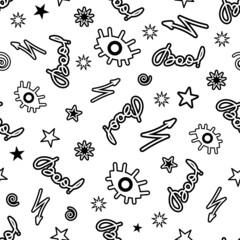 pattern with handwriting Boo inscription 