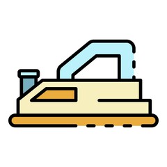 Carpenter plane icon. Outline carpenter plane vector icon color flat isolated