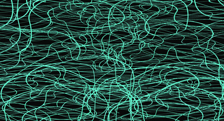 Blue chaotic lines background. Hand drawn lines. Tangled chaotic pattern. Vector illustration.
