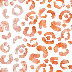 Red leopard spots watercolor seamless pattern. Template for decorating designs and illustrations.