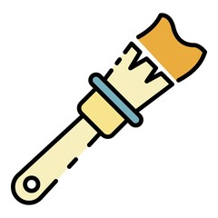 Paint brush icon. Outline paint brush vector icon color flat isolated