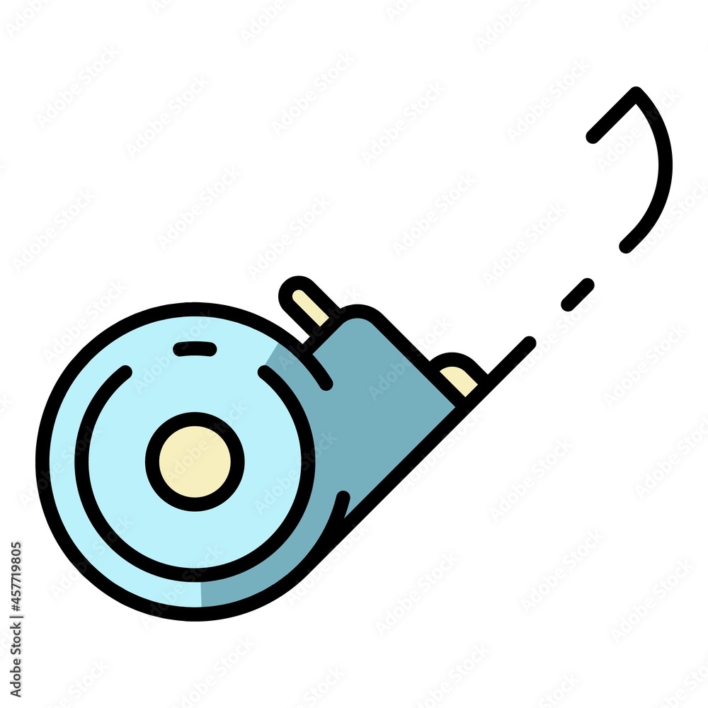 Poster measurement ruler icon. outline measurement ruler vector icon color flat isolated