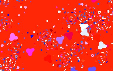 Light Blue, Red vector pattern with random forms.