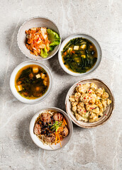 Fototapeta premium japanese food set, top view