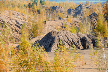 Konduki, Tula region, Romancevskie mountains, Abandoned Ushakov quarries. The mud erosion of the...