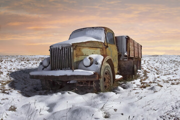 Old rusty Soviet truck