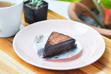 chocolate cake or dark chocolate cake, brownie
