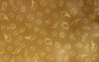 Light Orange vector texture with sweets, candies.