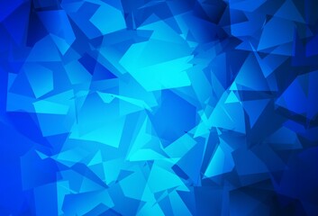 Dark BLUE vector polygon abstract background.