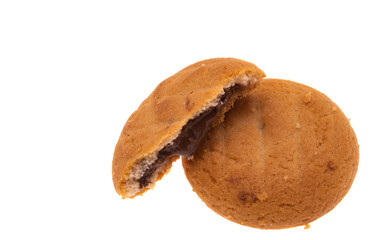 cookies with chocolate cream isolated