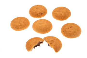 cookies with chocolate cream isolated