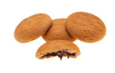 cookies with chocolate cream isolated