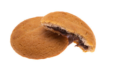 cookies with chocolate cream isolated