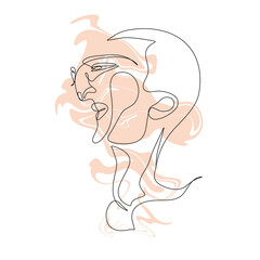 Female portrait in modern abstract style.