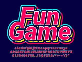 Fun Game Neon Color Text Effect
