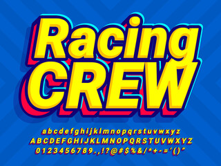 Obraz premium Racing Crew Cool Pop Text Effect