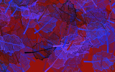 Dark Blue, Yellow vector doodle pattern with leaves.