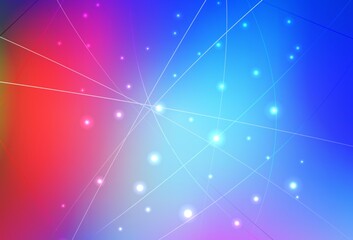Light Multicolor vector background with circles and triangles.