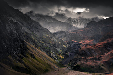 mood mountains and waterfalls