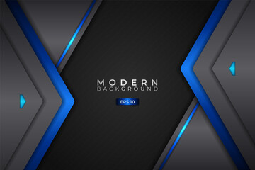 Modern Background Realistic 3D Futuristic Technology Blue with Hexagon Metallic