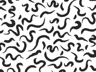 Fototapeta na wymiar Curly brush stroke vector pattern. Wavy brush stroke abstract pattern. 