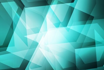 Fototapeta premium Light Green vector gradient triangles pattern.