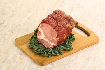 Delicous pork cured meat isolated