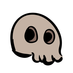 Horror Skull Symbol of Death on Halloween Vector Illustration