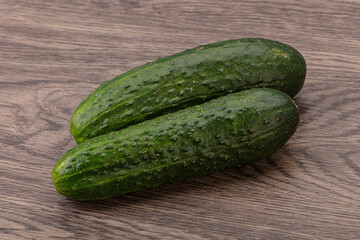 Ripe organic natural green cucumber