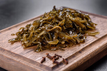 Tasty fresh sea cabbage ready to eat