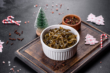 Tasty fresh sea cabbage ready to eat