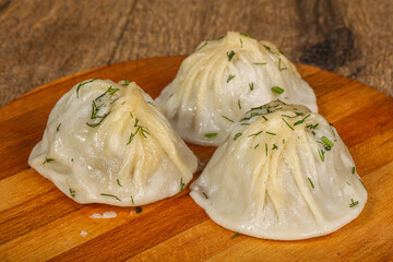 Uzbek traditional Manty - dumplings with meat