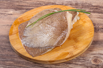 Raw stingray wings fillet for cooking