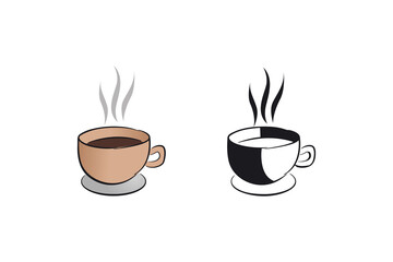 Illustration of a coffee cup with smoke