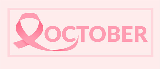 Pink October banner. Breast Cancer Awareness Month. square frame