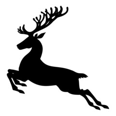 Christmas deer riding silhouette