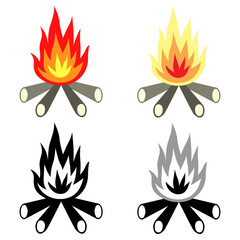 Vector colors fires icon set
