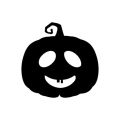 Halloween scary pumpkin in flat style Holiday cartoon concept