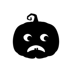Halloween scary pumpkin in flat style Holiday cartoon concept