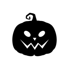 Halloween scary pumpkin in flat style Holiday cartoon concept